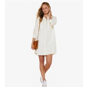 OUTERKNOWN Women's Cream Organic Linen Blend Utility Dress Size XS NWT $168